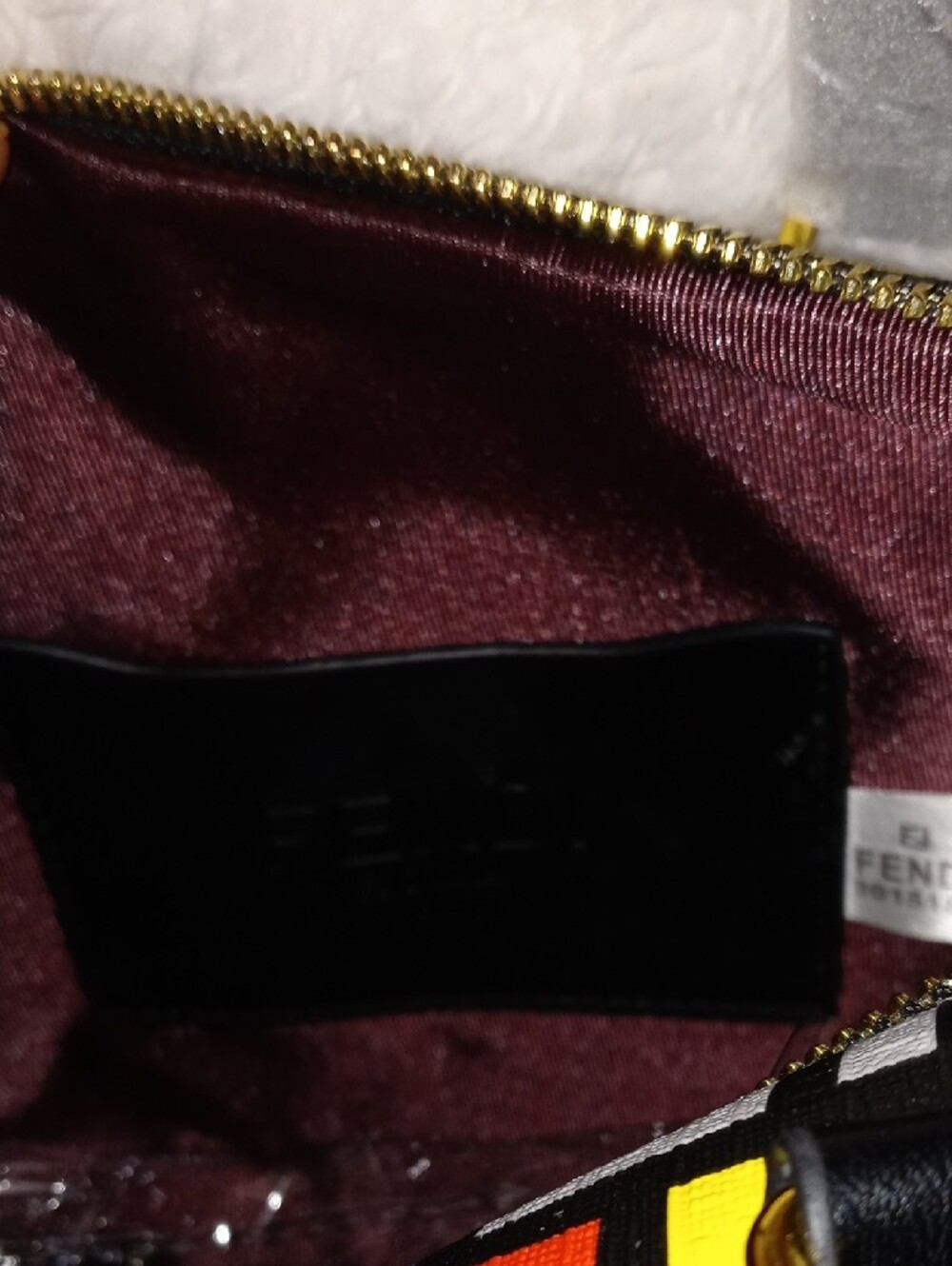 Fendi Multicolor FF Pattern Boston Bag with Black Trim - Picture 8 of 13